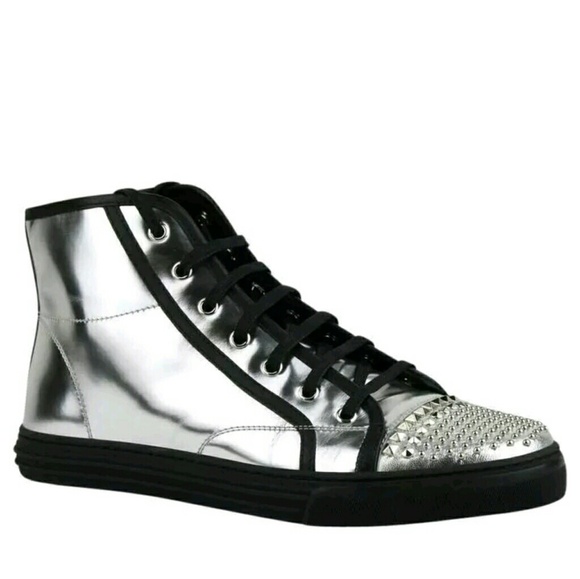 Gucci Shoes - Gucci Metallic Leather Sneakers Size 10 US